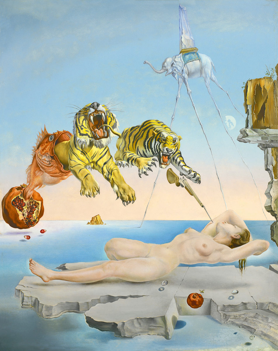 DALÍ, Salvador_Sueño causado por el vuelo de una abeja alrededor de una granada un segundo antes del despertar, 1944_510 (1974.46)